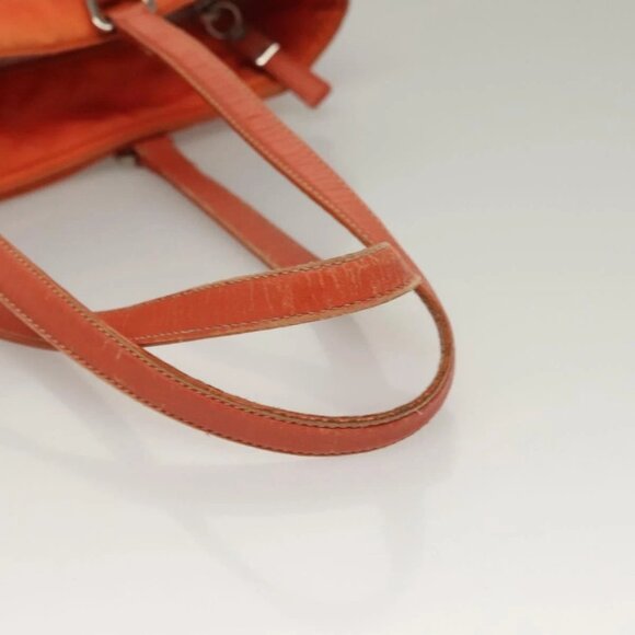 PRADA Tote Bag Nylon Orange Silver Auth - Picture 7 of 15